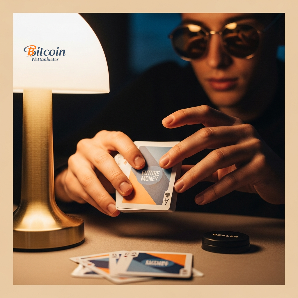 Tisch mit Symbolen für verschiedene Kryptowährungen wie Bitcoin und Ethereum